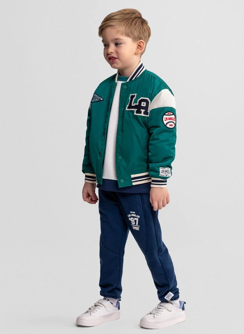 مينوتي Boys blue varsity bomber jacket lightweight windproof 9 months to 7 years
